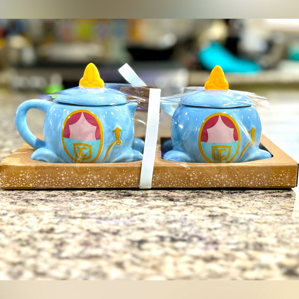 Rae Dunn Disney Cinderella ceramic cream and sugar set - NEW